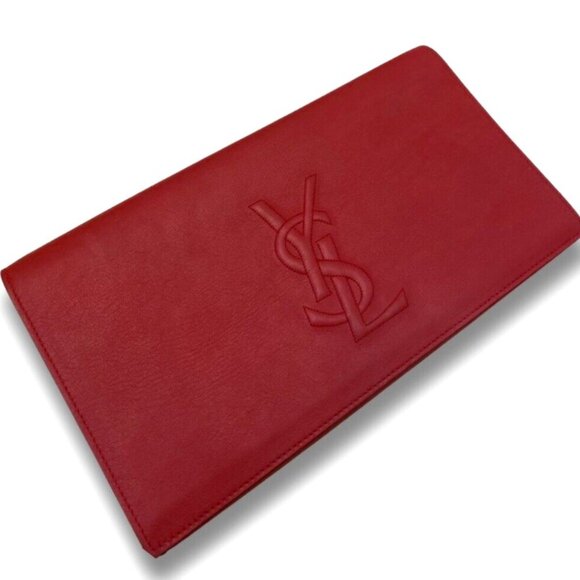 YSL Yves Saint Laurent - Belle Du Jour Red Clutch purse - Picture 1 of 10